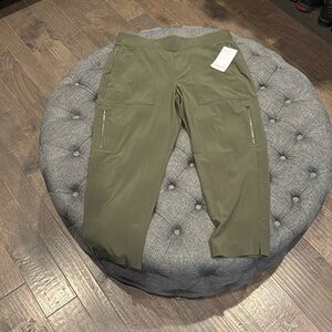 NWT Athleta Brooklyn Ankle Utility Pants, size 14P, olive green